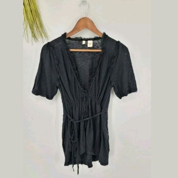 Anthropologie Sweaters - Anthropologie M Moth Short Sleeve Ruffle Caridigan